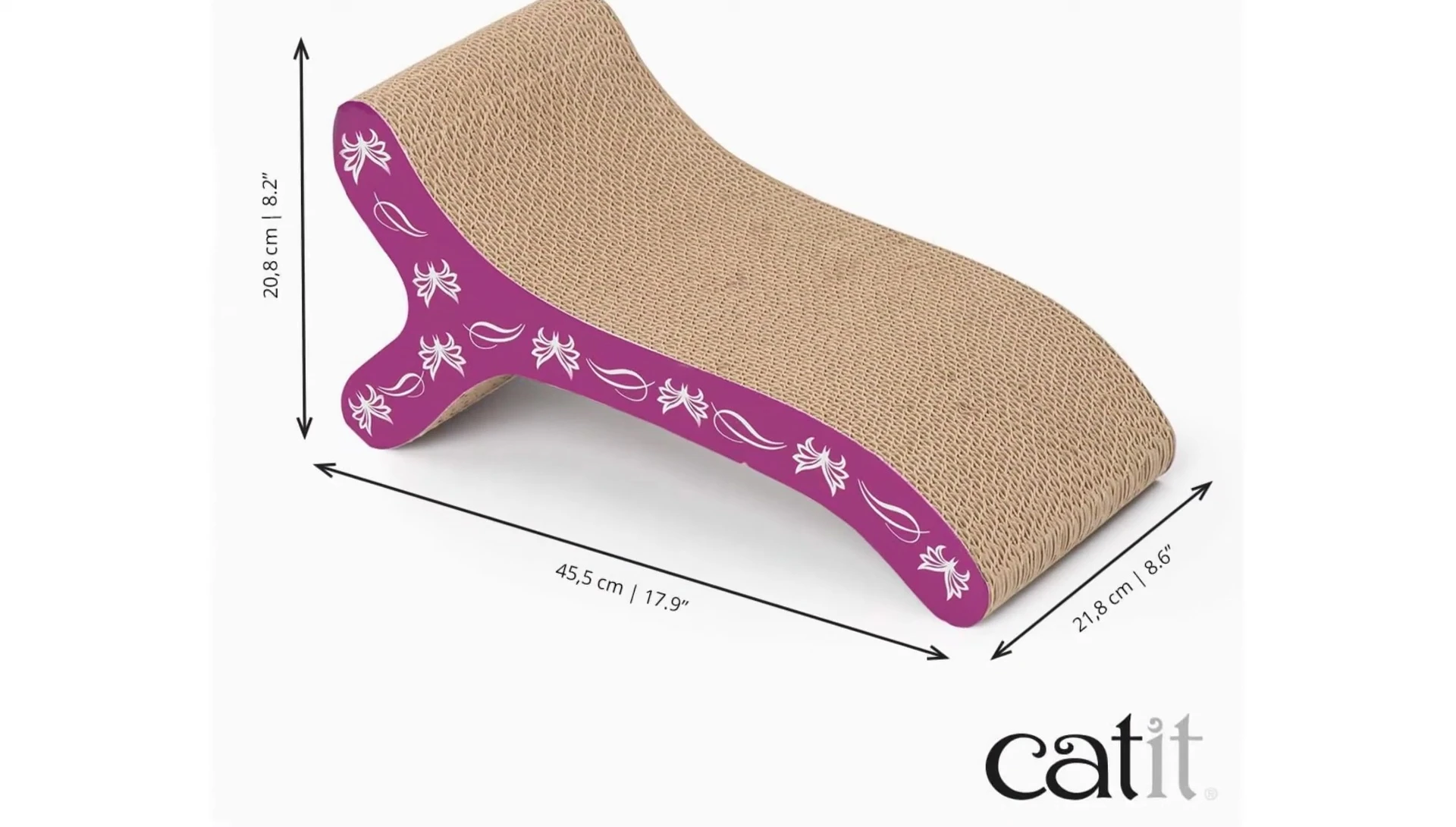 Cat using the cardboard scratcher.