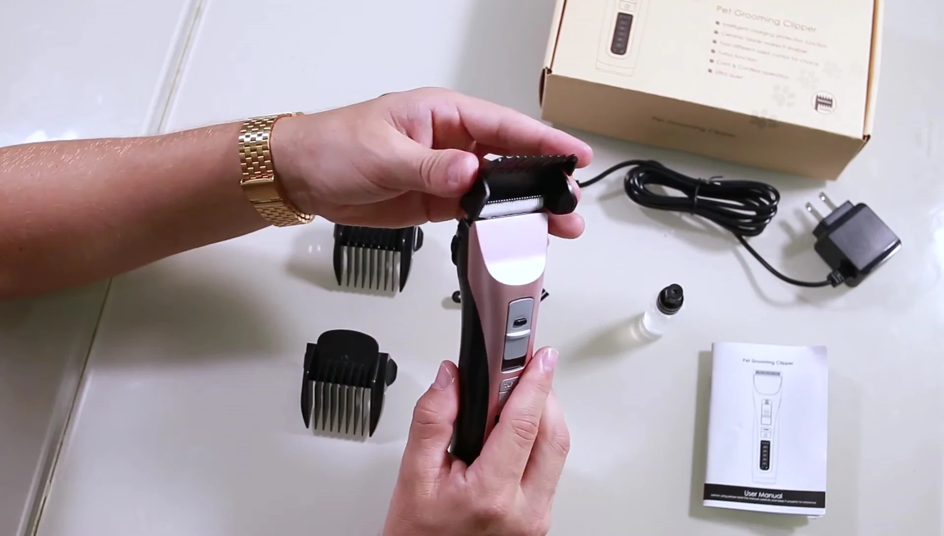 Interchangeable clipper heads.