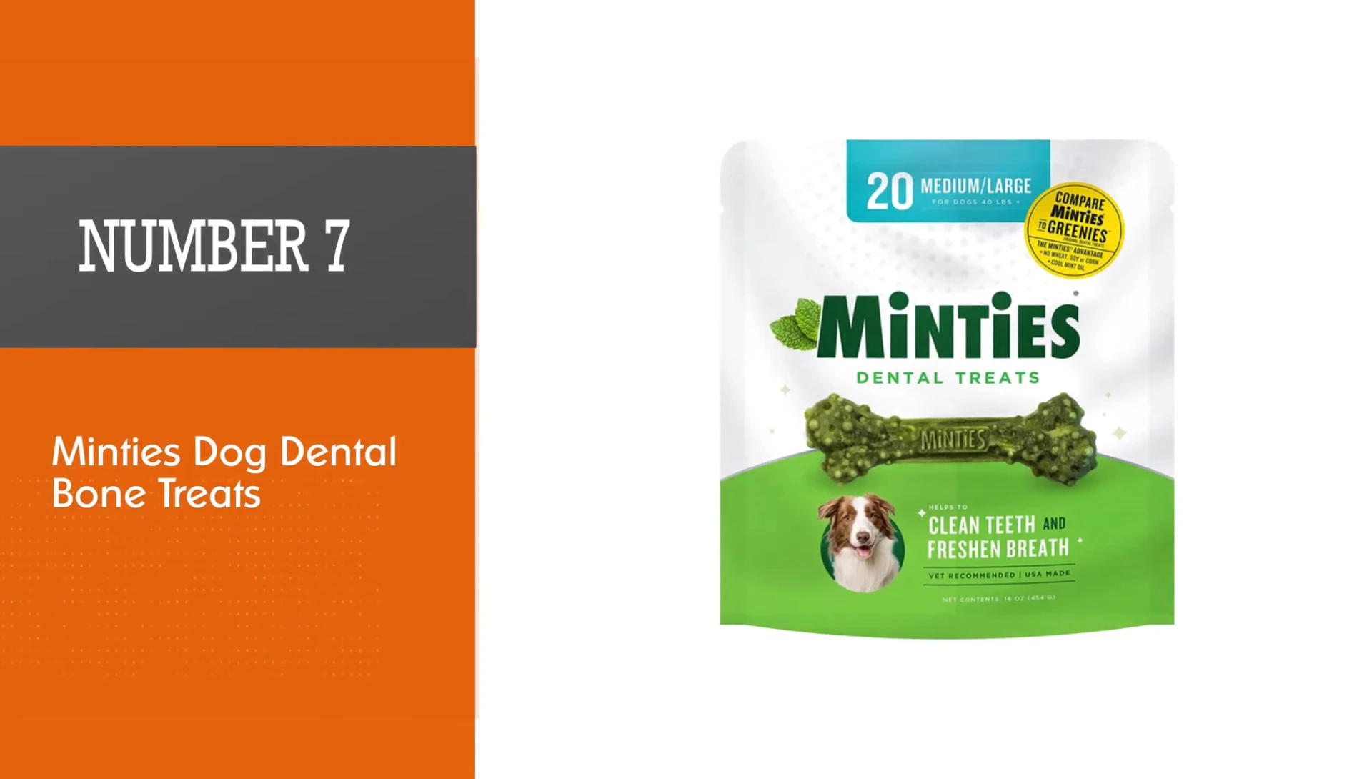 Package of Minty's Dog Dental Bone Treats.