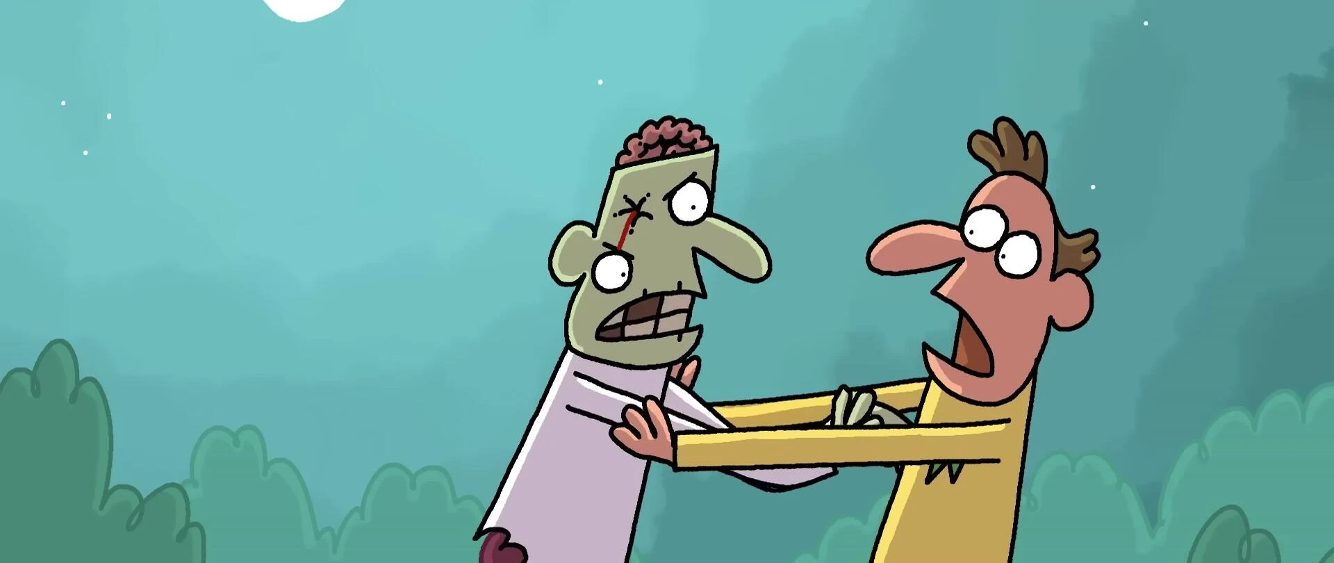 Introduction of a key character adding to the comical absurdity.