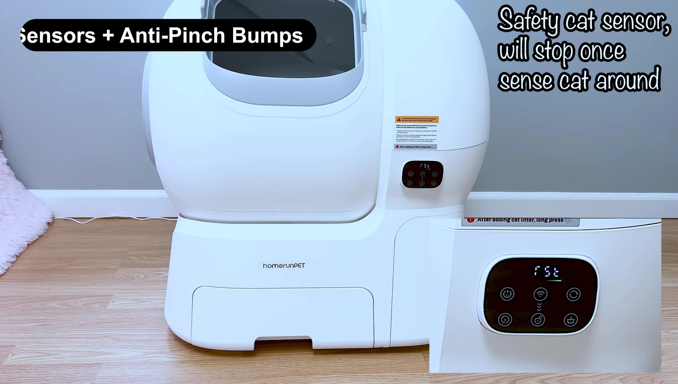 Highlighting the anti-pinch bumper.