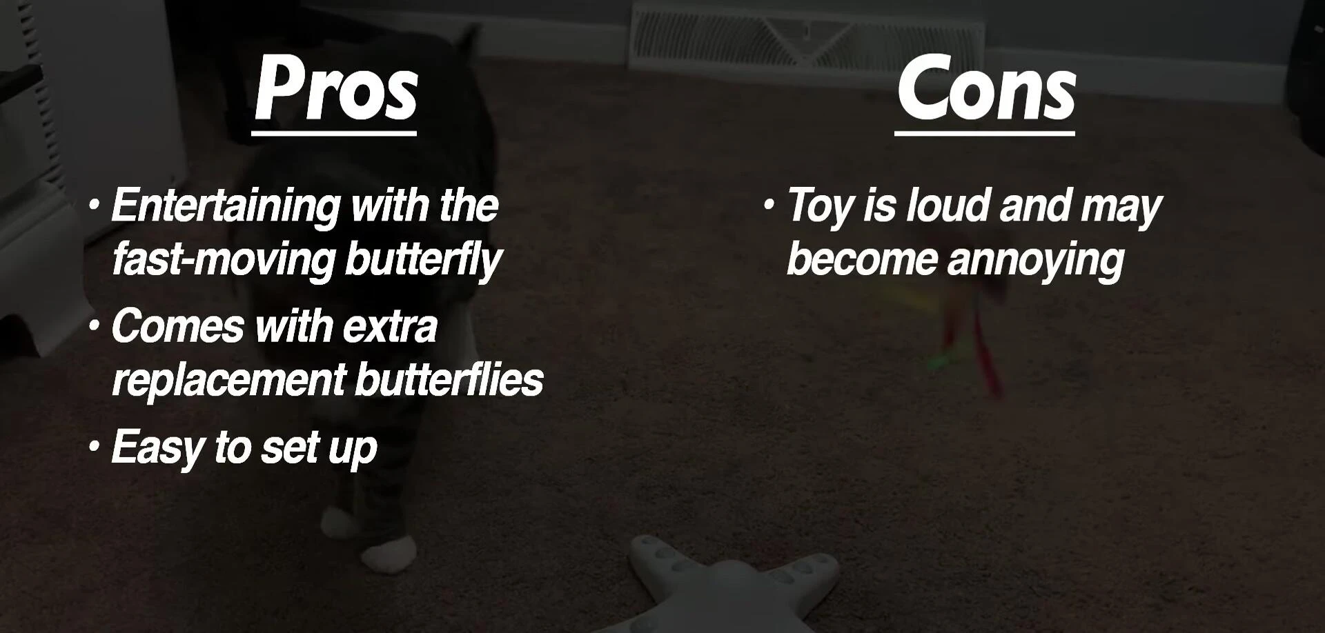 The cat toy's rating