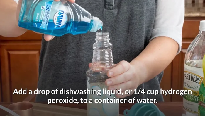 Add either dishwashing liquid or hydrogen peroxide solution to the baking soda, creating a paste. Let it air dry, then vacuum.