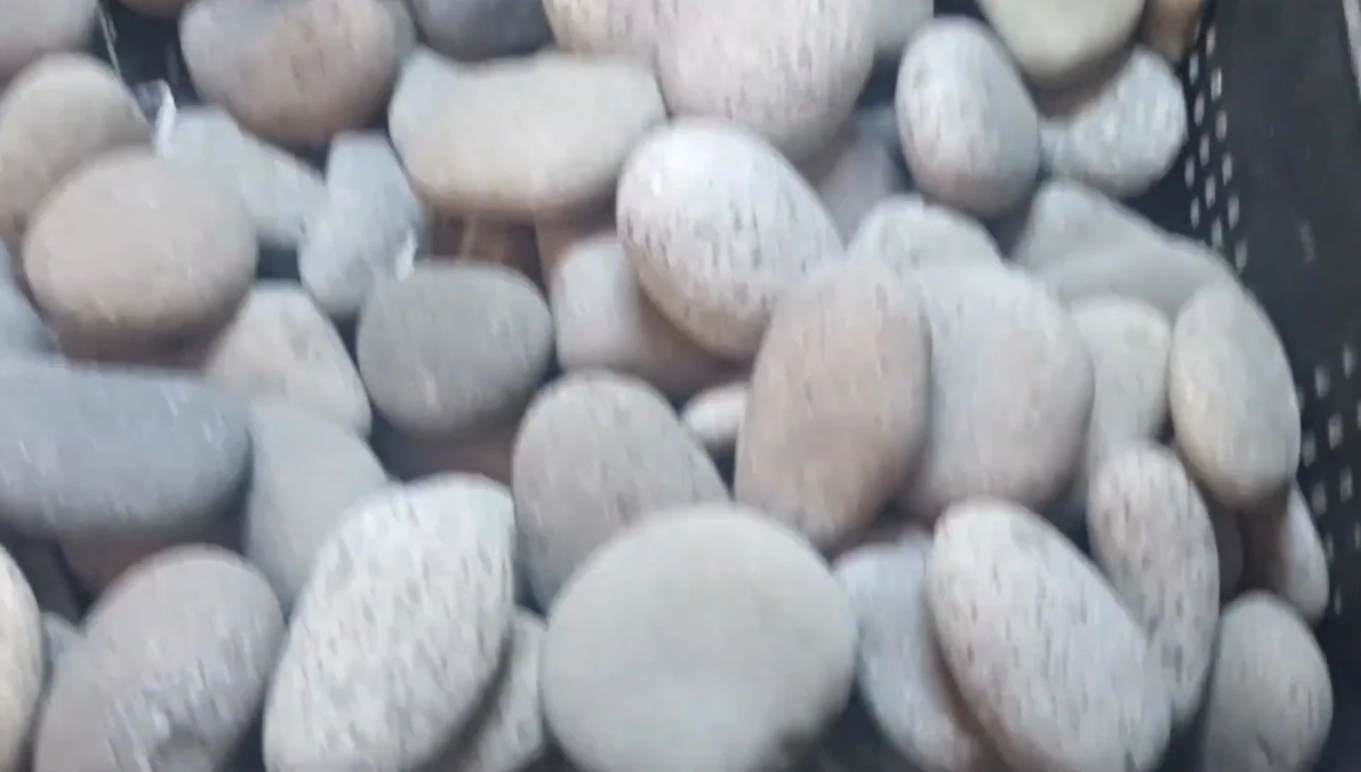 The various river rocks being used in the project