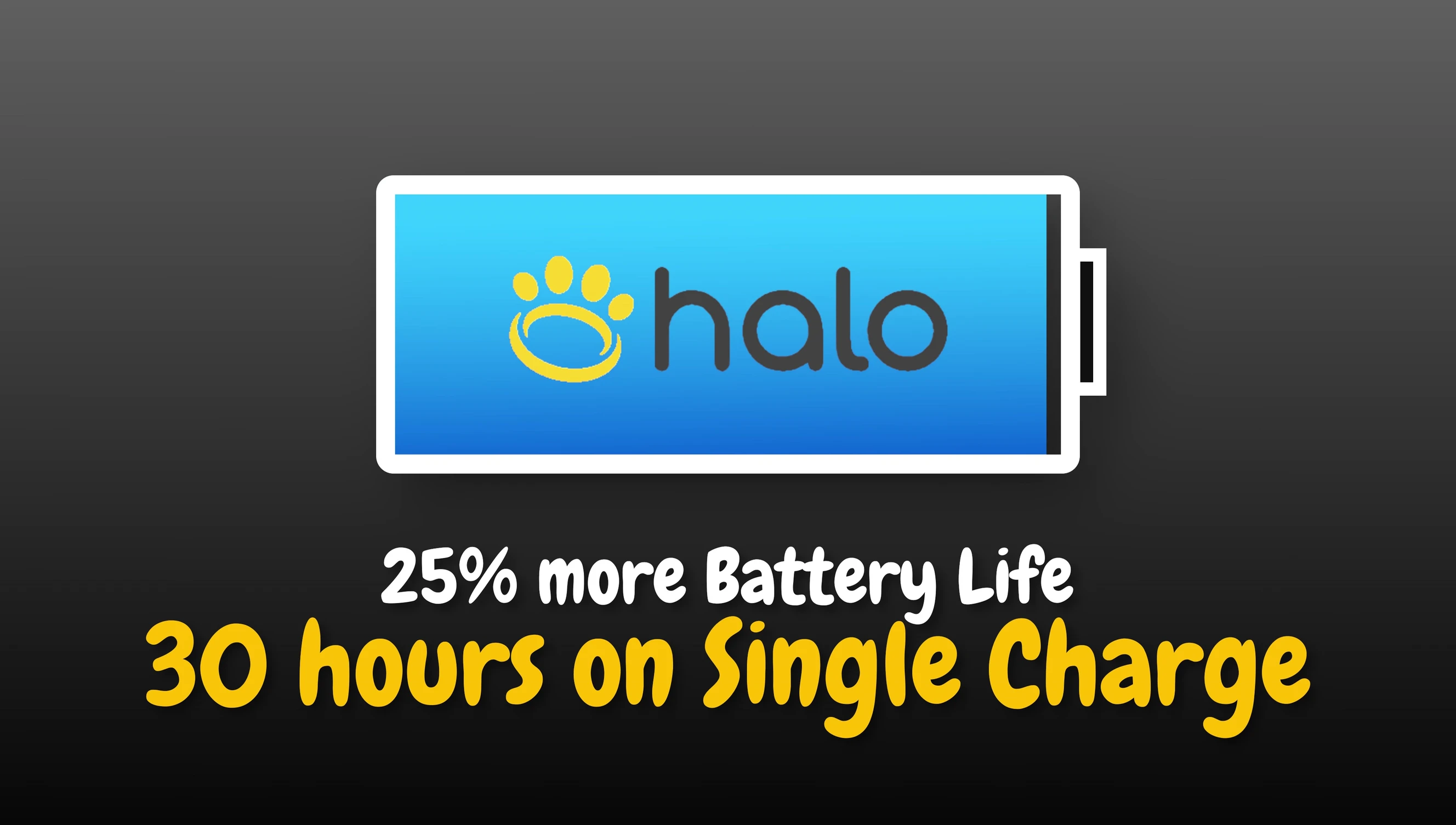 Graphic illustrating the extended battery life of the Halo Collar 4