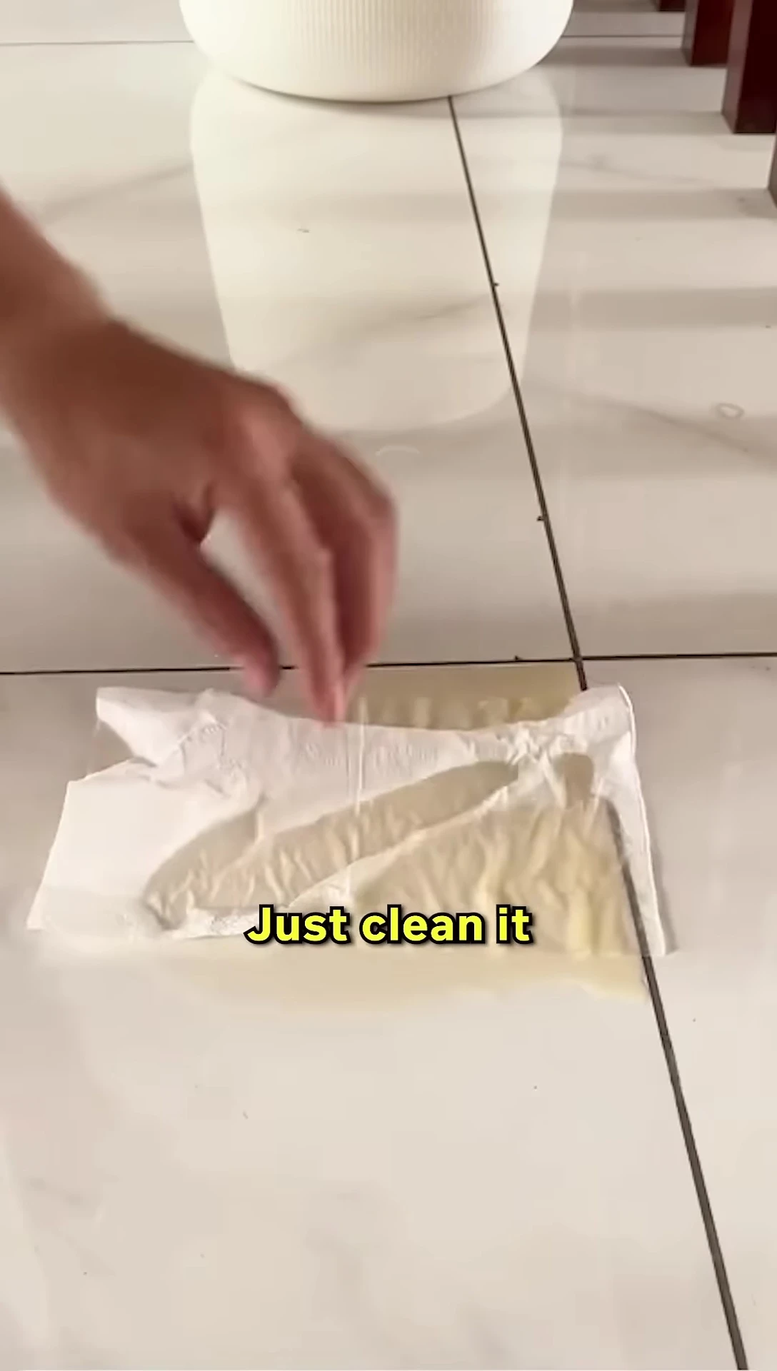 A person cleaning up an accident