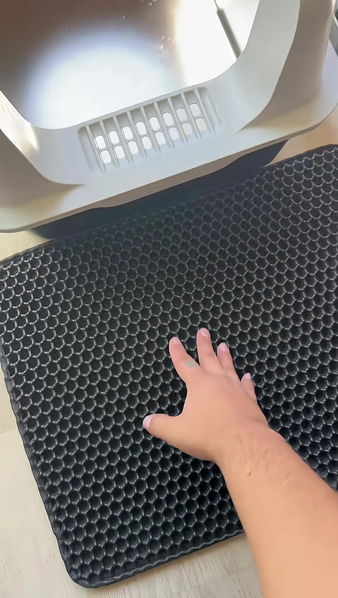 The litter-trapping mat included with the litter box