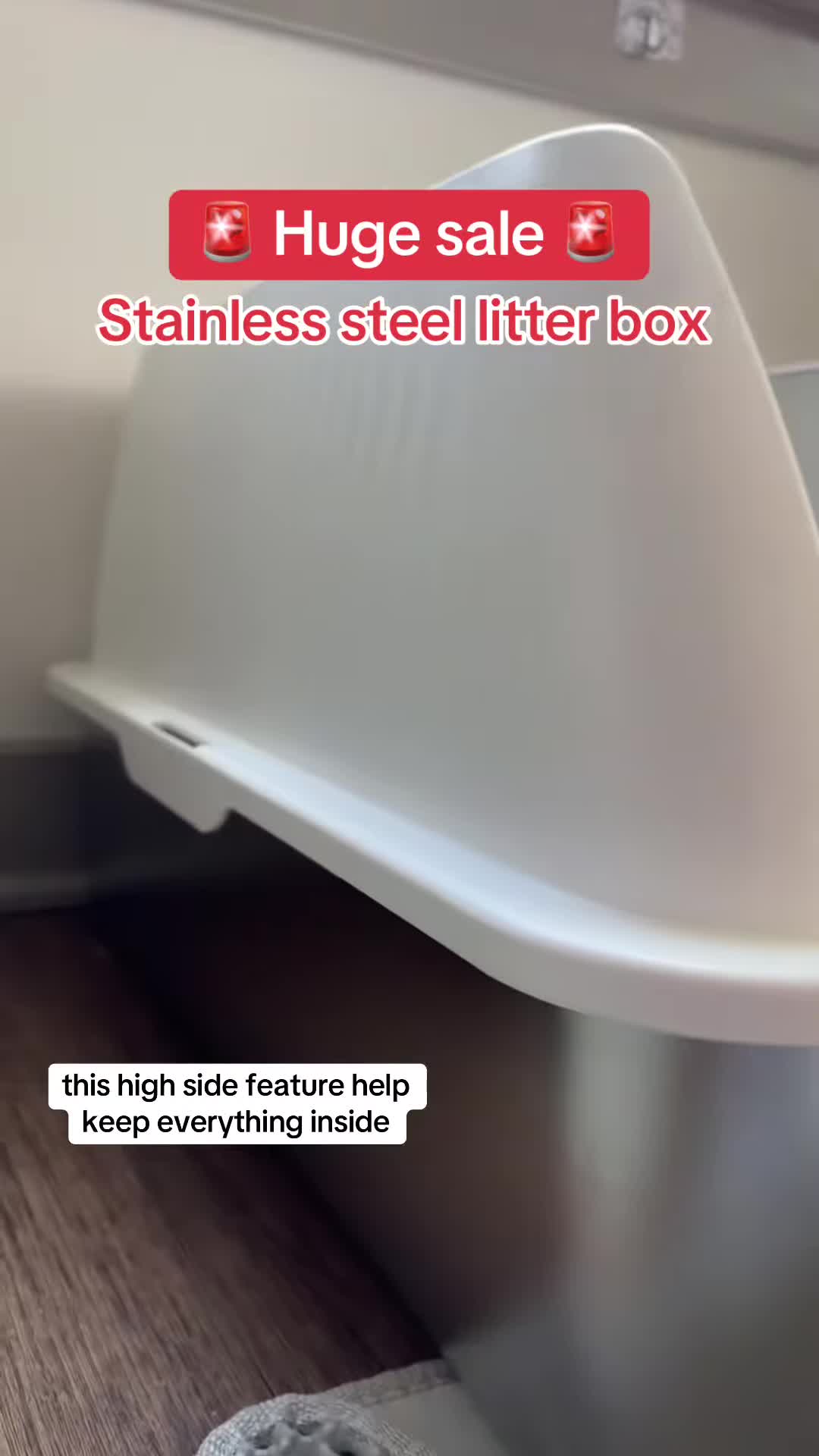 Highlighting the high sides of the litter box