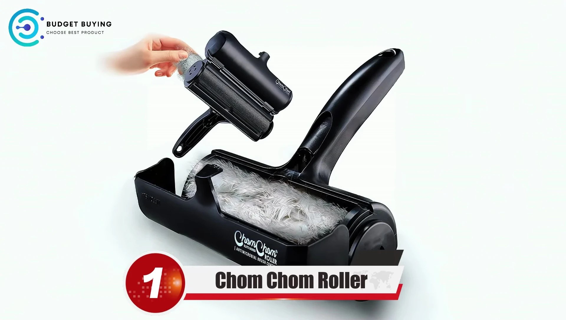 The Chom Chom Roller Pet Hair Remover displayed