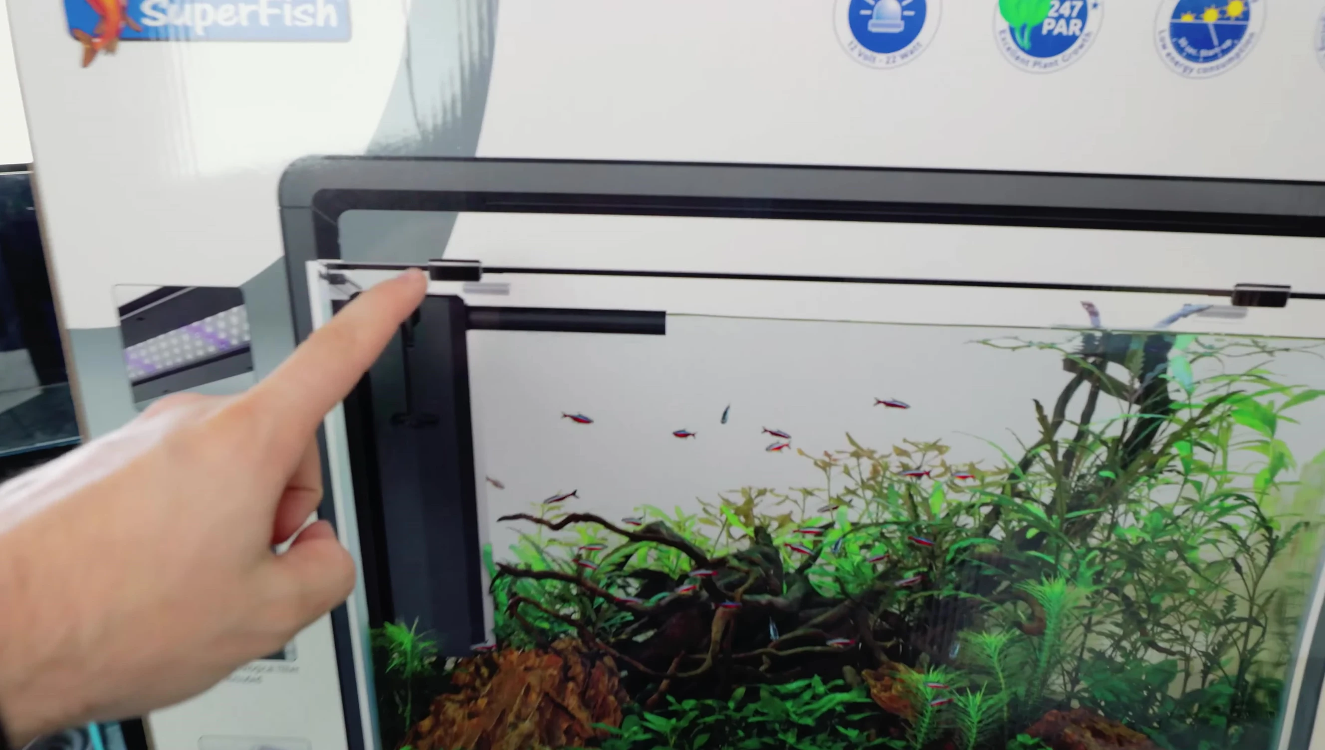 Close-up of the Superfish Home Aquarium packaging