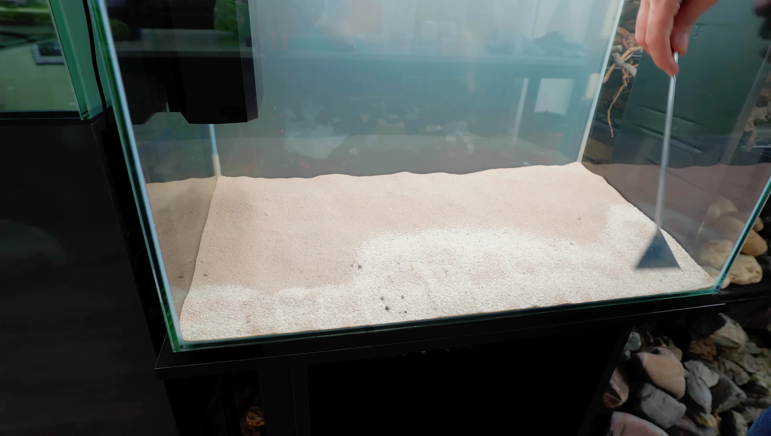 Arranging the rocks to create a central hardscape