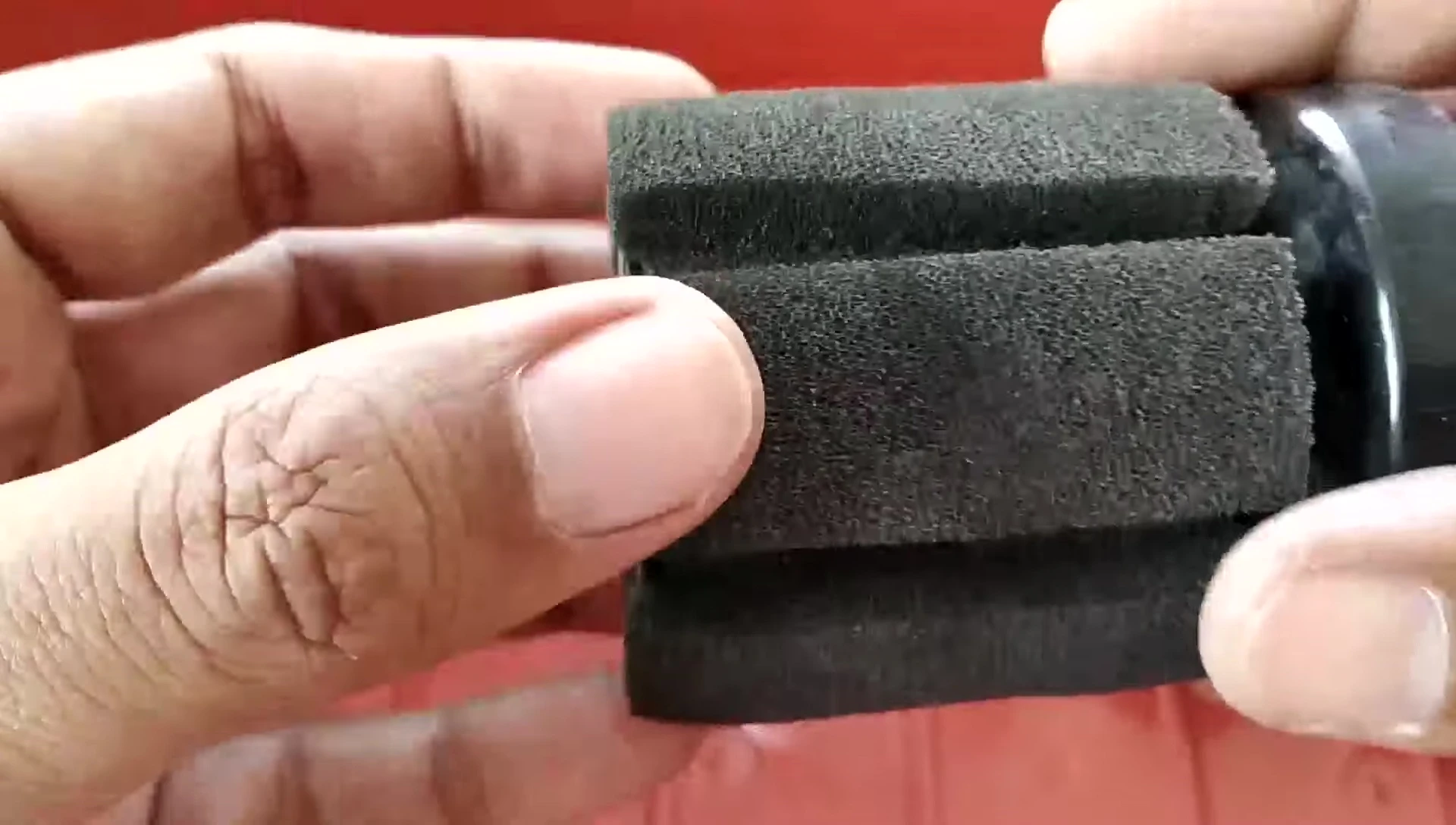 Close-up showing the difference in pore size between filter types